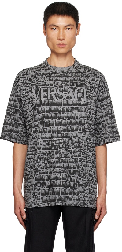 Photo: Versace Gray & Black Coccodrillo T-Shirt