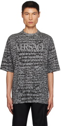 Versace Gray & Black Coccodrillo T-Shirt