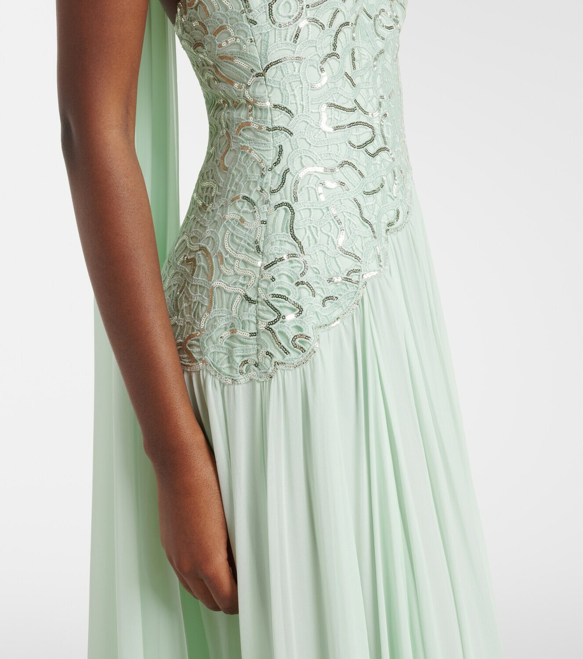 Elie Saab Sequined silk-blend gown