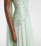Elie Saab Sequined silk-blend gown