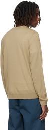BOSS Beige Merino-Wool Slim Fit Sweater