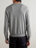 McQueen - Logo-Embroidered Wool Sweater - Gray