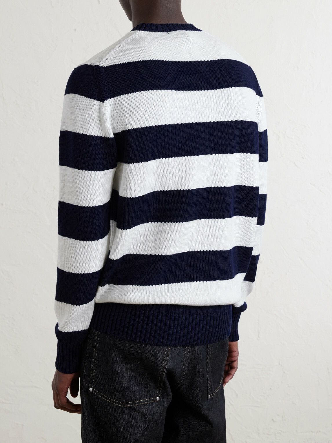 William Lockie - Striped Cotton Sweater - Blue