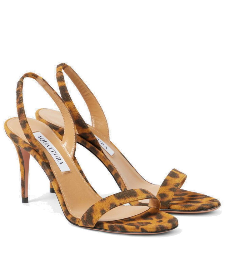 Photo: Aquazzura So Nude 85 leopard-print suede sandals