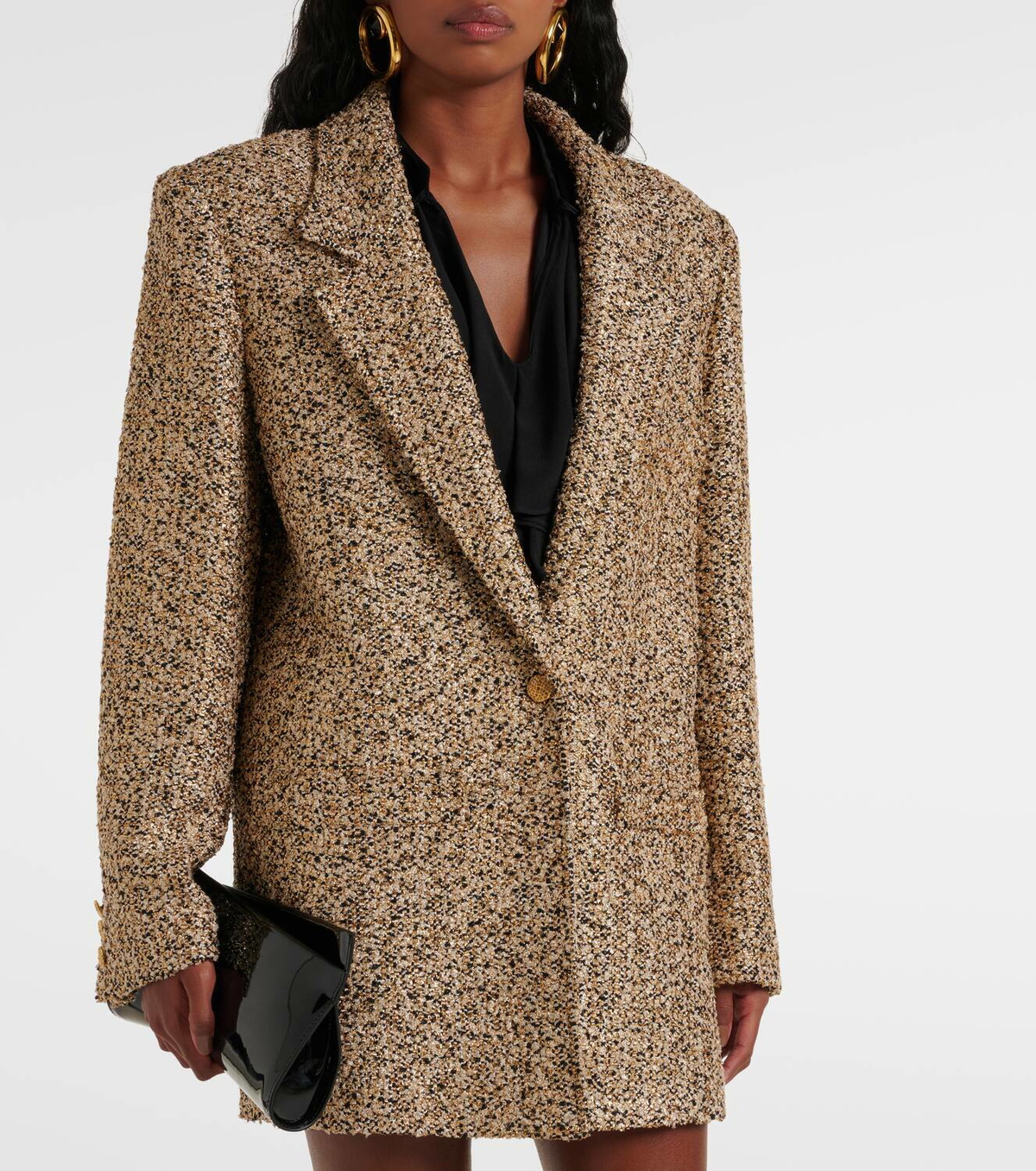 Alessandra Rich Oversized tweed lamé blazer