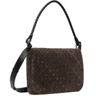 Bottega Veneta Brown Swing Intrecciato Suede Bag