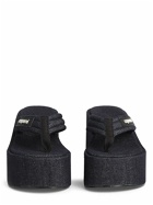 COPERNI - 105mm Denim Branded Cotton Wedge Sandal