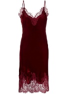 GOLDHAWK - Lace-trim Velvet Slip Dress