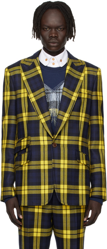 Photo: Vivienne Westwood Navy & Yellow One Button Blazer