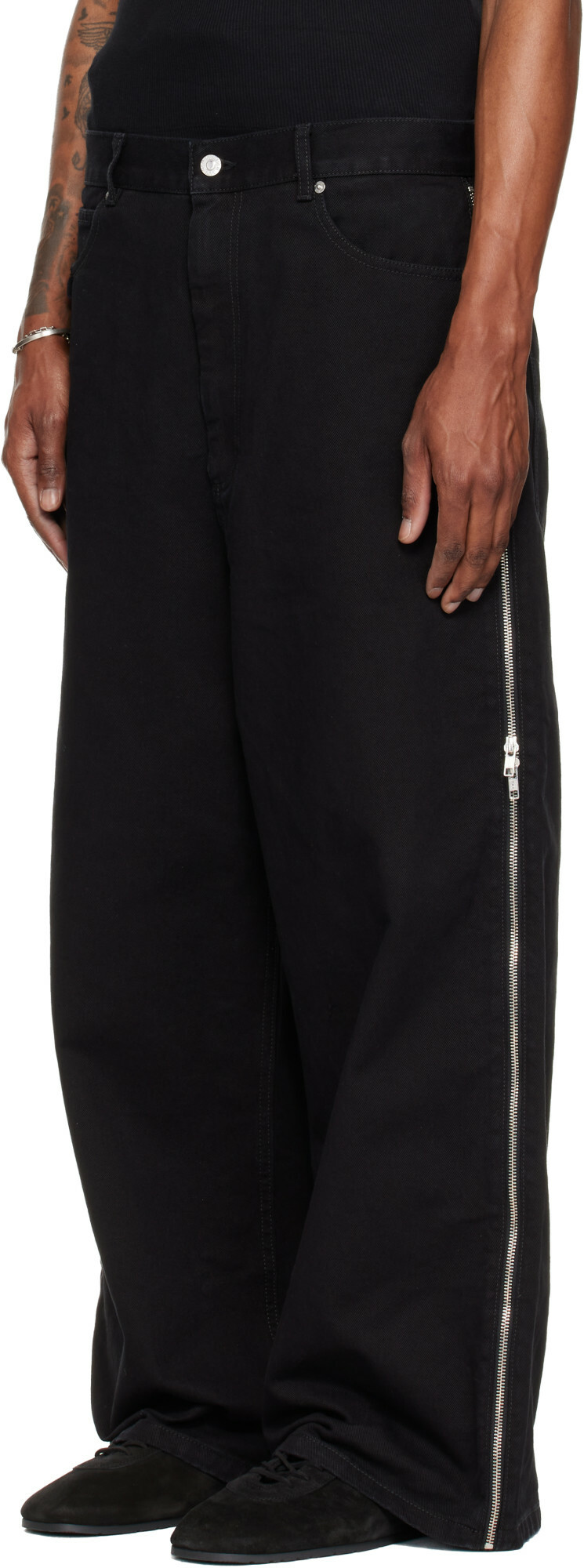 LU'U DAN Black Side Zip Jeans