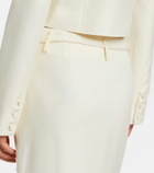 Posse Elspeth belted wool midi skirt