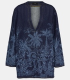 Alanui Jungle printed denim top