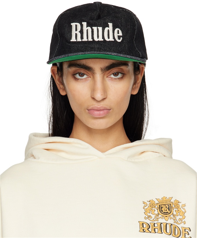Photo: Rhude Black Denim Logo Cap