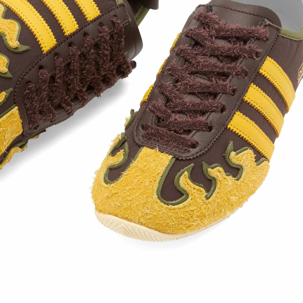 Adidas x Brain Dead Japan Lo Sneaker in Shadow Brown/Hazy Yellow/Off White