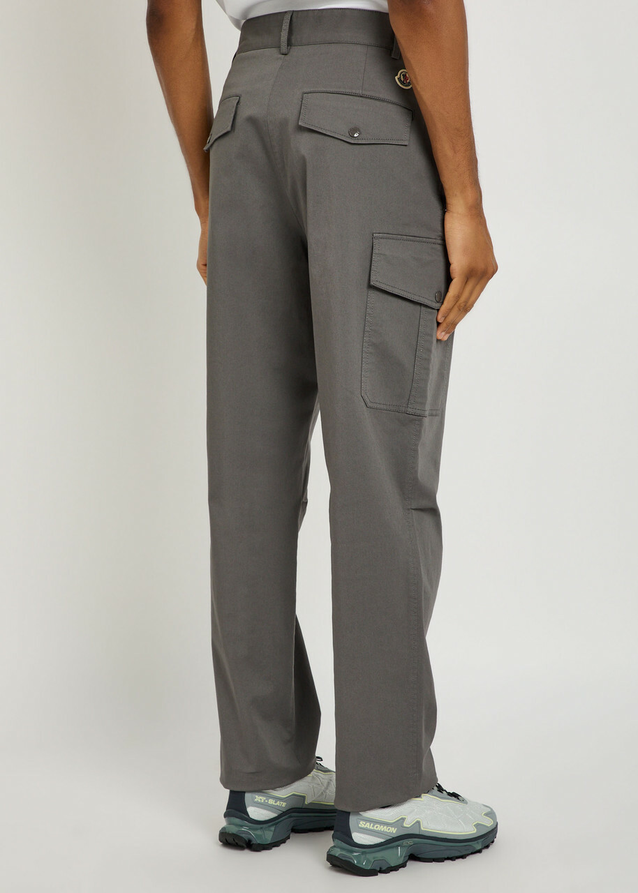 Moncler Stretch-cotton Cargo Trousers Charcoal