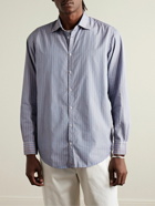 Massimo Alba - Genova Striped Cotton-Poplin Shirt - Blue