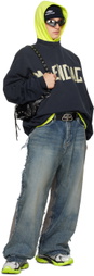Balenciaga Navy Oversized Sweatshirt