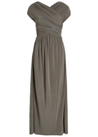Tove Freja Cross-over Ruched Stretch-jersey Midi Dress Dark Green