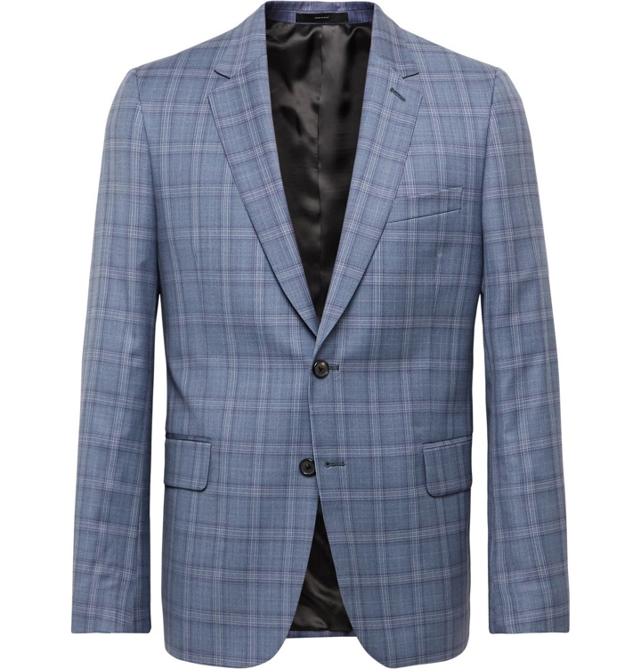 Photo: Paul Smith - Soho Slim-Fit Prince of Wales Checked Wool Suit Jacket - Blue