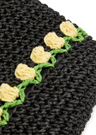 Damson Madder Tulip Raffia top Handle bag - Black - One Size