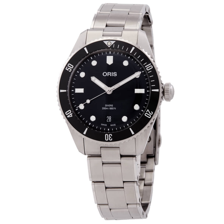 Photo: Oris Divers Date Automatic Black Dial Watch 01 733 7795 4054-SET