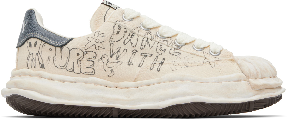Maison MIHARA YASUHIRO Off-White Blakey OG Sole Graffiti Printed Canvas Sneakers
