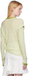 Talia Byre Green & White Striped Long Sleeve T-Shirt