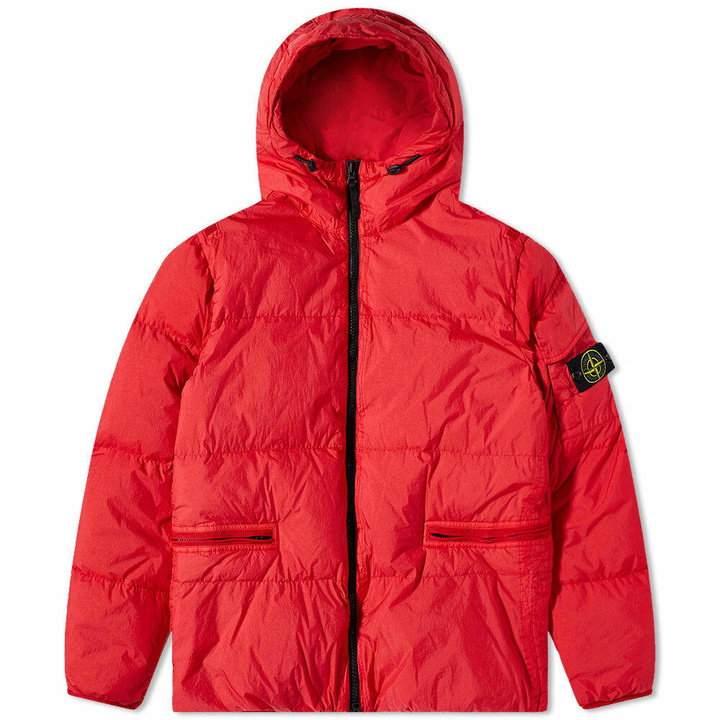 Photo: Stone Island Men's Crinkle Reps Down Jacket in Red