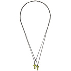 Dsquared2 Black and Green Double Cross Necklace