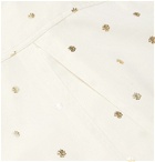 Sasquatchfabrix. - Button-Down Collar Metallic Printed Cotton Shirt - White