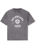 Balenciaga - Logo-Print Cotton-Jersey T-Shirt - Gray