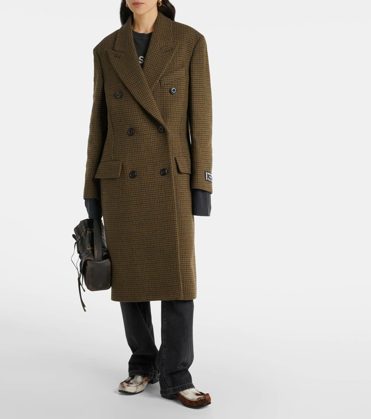Acne Studios Checked double-breasted wool-blend coat Acne Studios