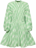 JIL SANDER - Checked Long Sleeve Mini Dress