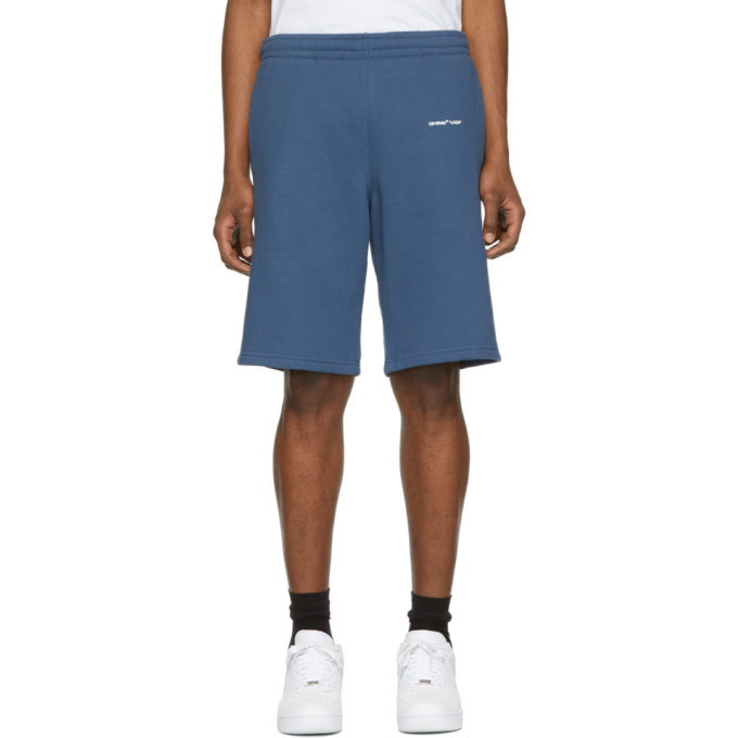Photo: Off-White Blue Logo Sweat Shorts