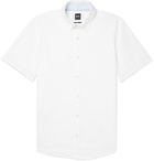 Hugo Boss - Roddy Slim-Fit Button-Down Collar Cotton and Linen-Blend Shirt - White