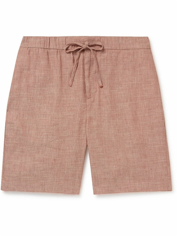 Photo: Frescobol Carioca - Felipe Cotton and Linen-Blend Drawstring Shorts - Brown
