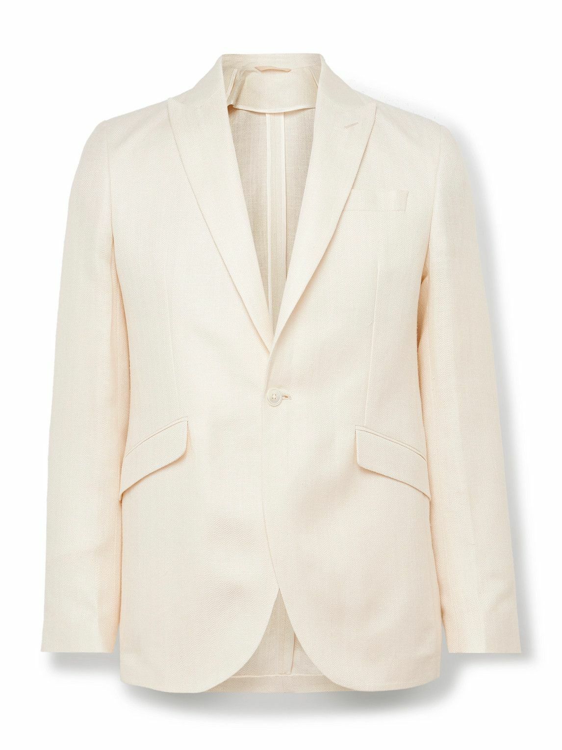 Favourbrook - Slim-Fit Herringbone Linen and Silk-Blend Suit Jacket - Neutrals