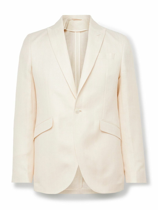 Photo: Favourbrook - Slim-Fit Herringbone Linen and Silk-Blend Suit Jacket - Neutrals