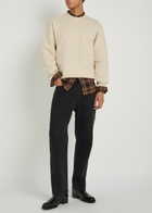 Saint Laurent Logo-embroidered Cotton Sweatshirt Off White