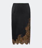Dorothee Schumacher Shiny Statement lace-trimmed satin midi skirt