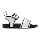 Dolce and Gabbana White and Black Logo Sandals