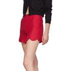 Valentino Red Crepe Stud Shorts