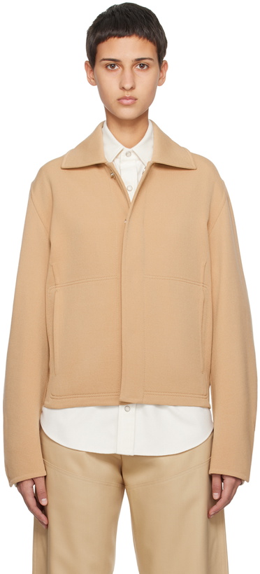 Photo: ZEGNA Beige Press-Stud Jacket