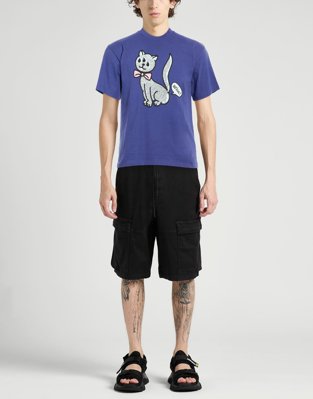 Aries Mens T-shirt Dark in Purple