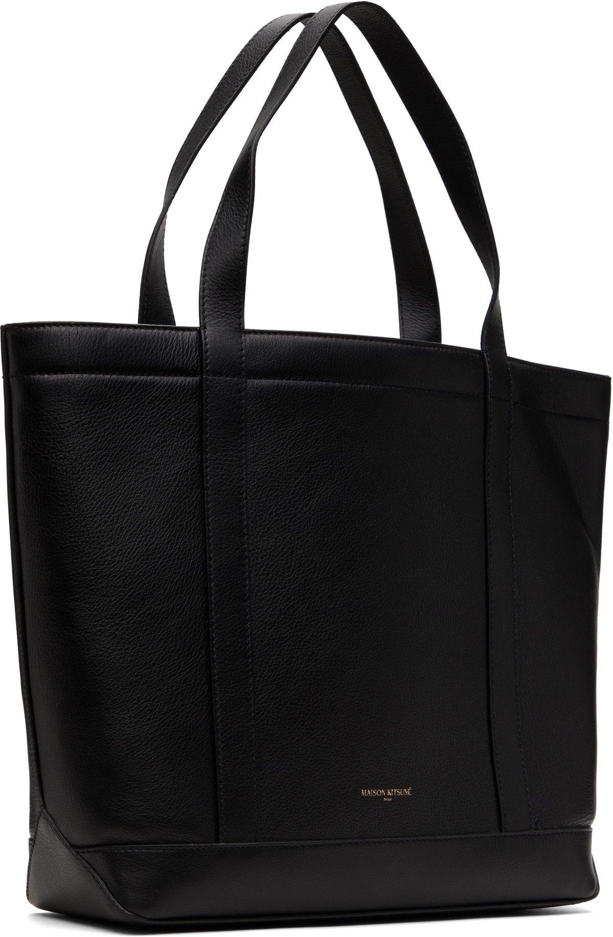 Maison Kitsuné Black Fox Head Leather Medium Tote