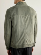 Brunello Cucinelli - Suede Trucker Jacket - Green