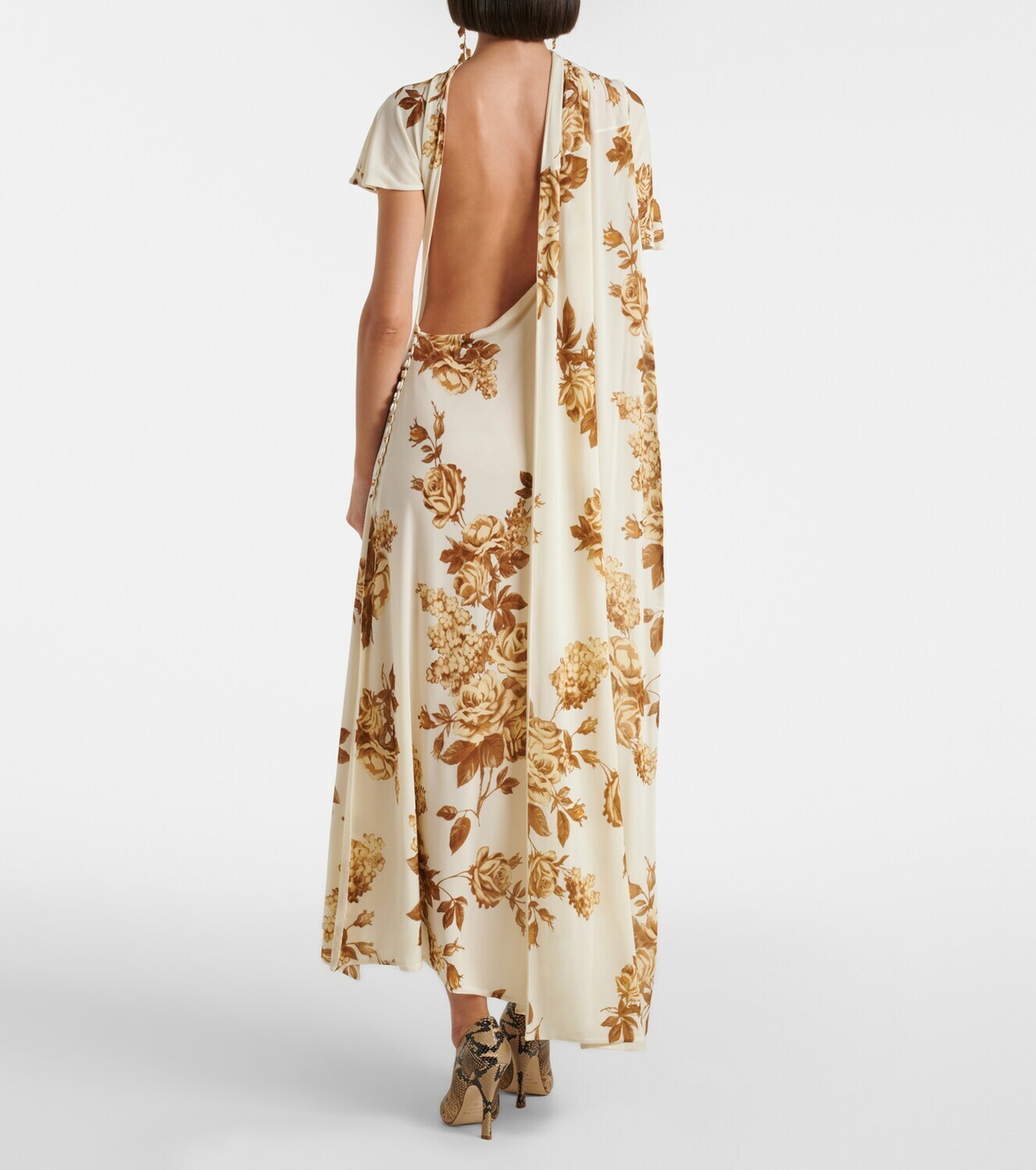 Magda Butrym Floral scarf-detail midi dress