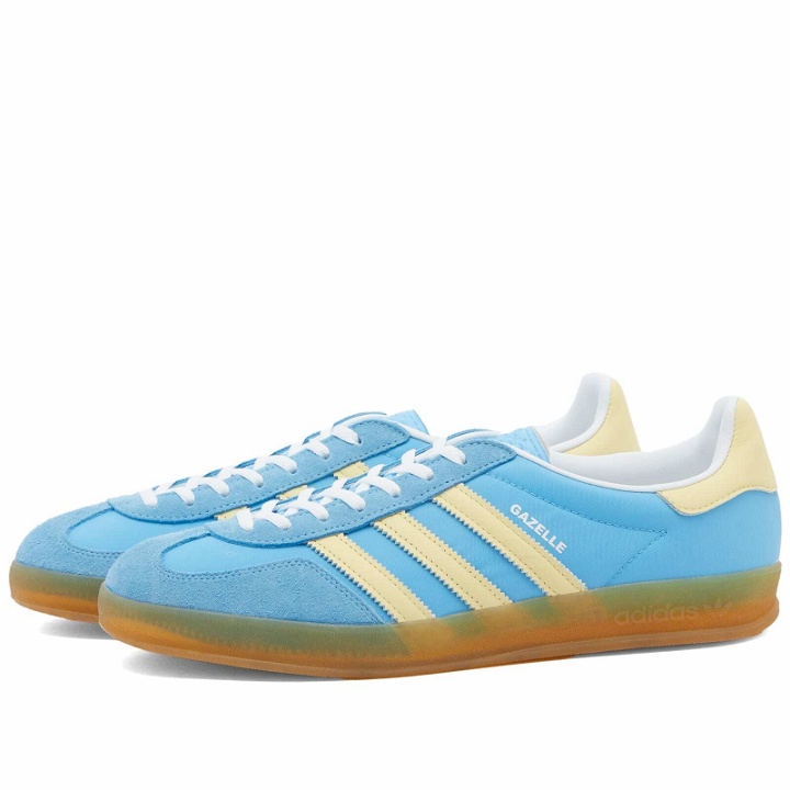 Photo: Adidas GAZELLE INDOOR W Sneakers in Semi Blue Burst/Almost Yellow/White
