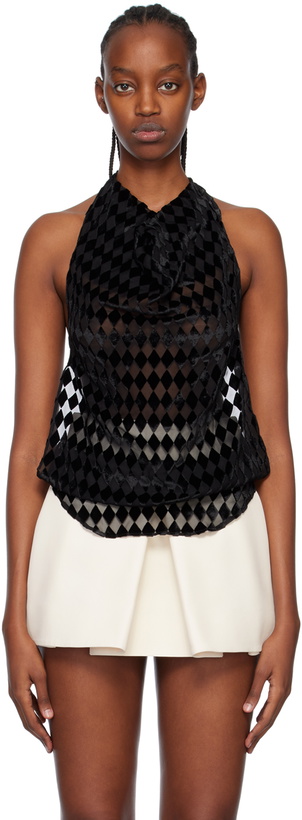 Photo: Maximilian Davis Black Harlequin Tank Top