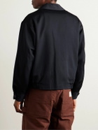 Visvim - Mayfield Velour-Trimmed Wool and Linen-Blend Bomber Jacket - Blue